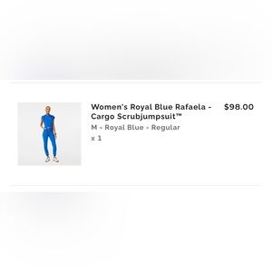 Women's Royal Blue Cargo Scrub Jumpsuit